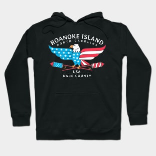 Roanoke Island, NC Summer Patriotic Pride Fourth of July Hoodie